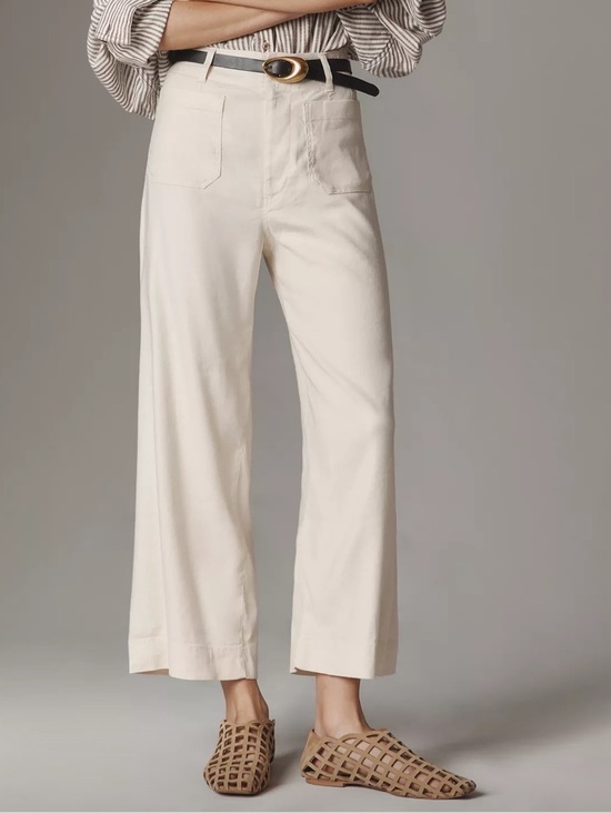 Maeve Pants - Maeve, High-Rise Wide-Leg Women's Pants in Cream, 28